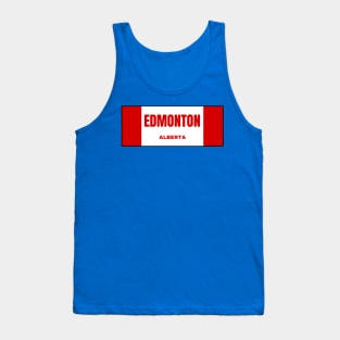 Edmonton City in Canadian Flag Colors Tank Top